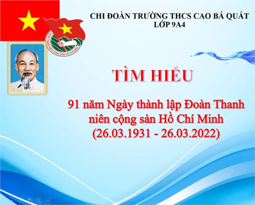 Lớp 9A4 chào mừng ngày thành lập Đoàn 26/3